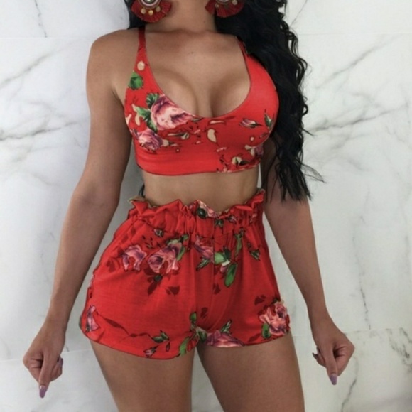 🍉Floral Short Set - Picture 2 of 3